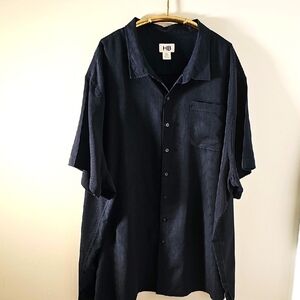 Men's Black 6XL Shirt By HB. Excelent‎ Condition Button Down With Chest Pocket.
